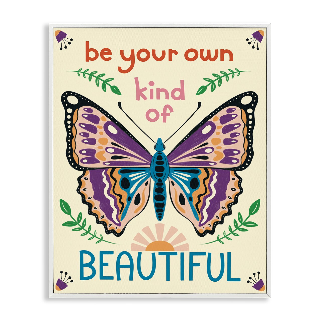 Stupell Industries Your Own Beautiful Butterfly Framed Giclee Wall Art Design by Carrie Cantwell